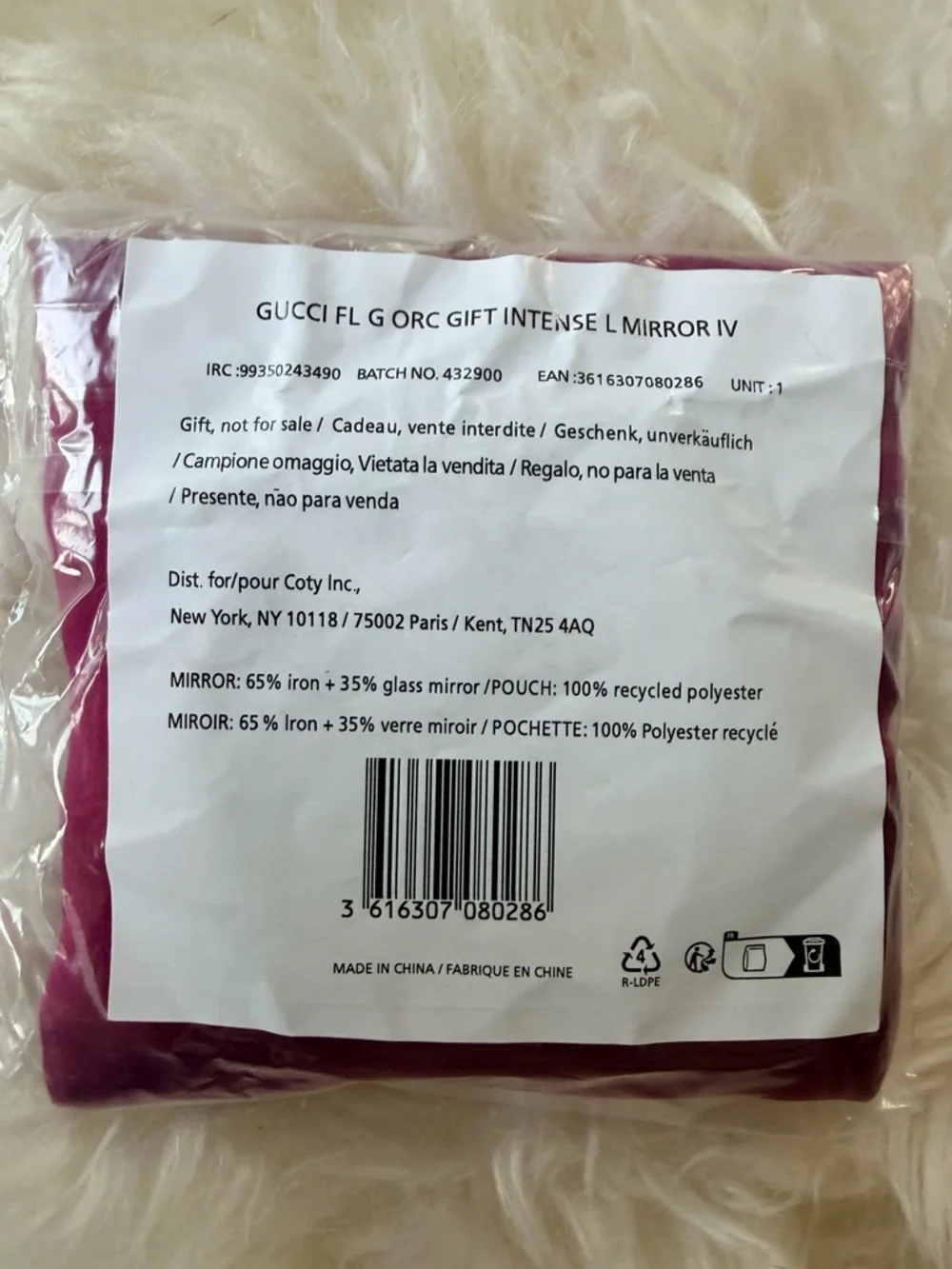 Gucci Beauty Compact Mirror in Burgundy Pouch w Floral Interior. SEALED in Bag. - Picture 10 of 11